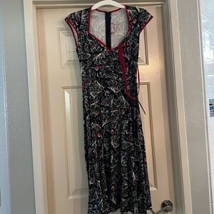Pinupgirl clothing Spanish Fans Heidi dress sz S